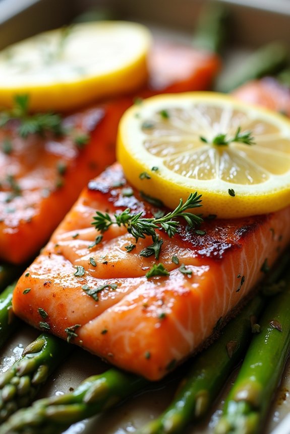 lemon herb salmon asparagus bake