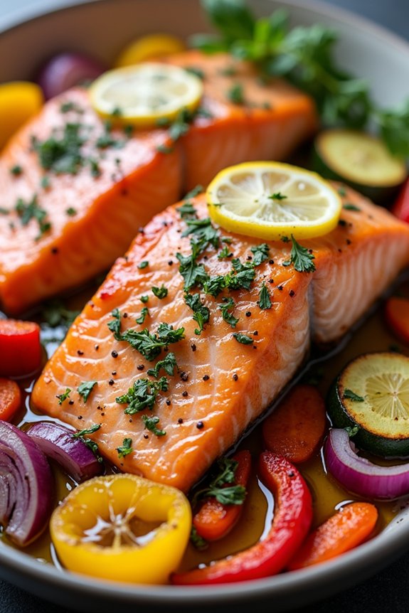 lemon herb salmon dinner