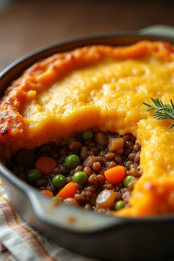 lentil sweet potato comfort pie