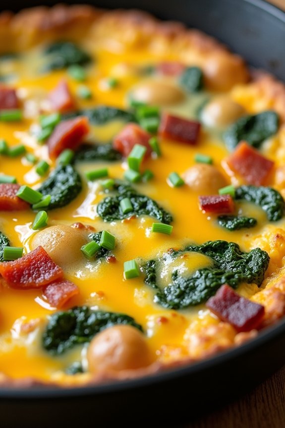 loaded potato spinach frittata