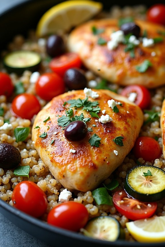 mediterranean chicken quinoa skillet
