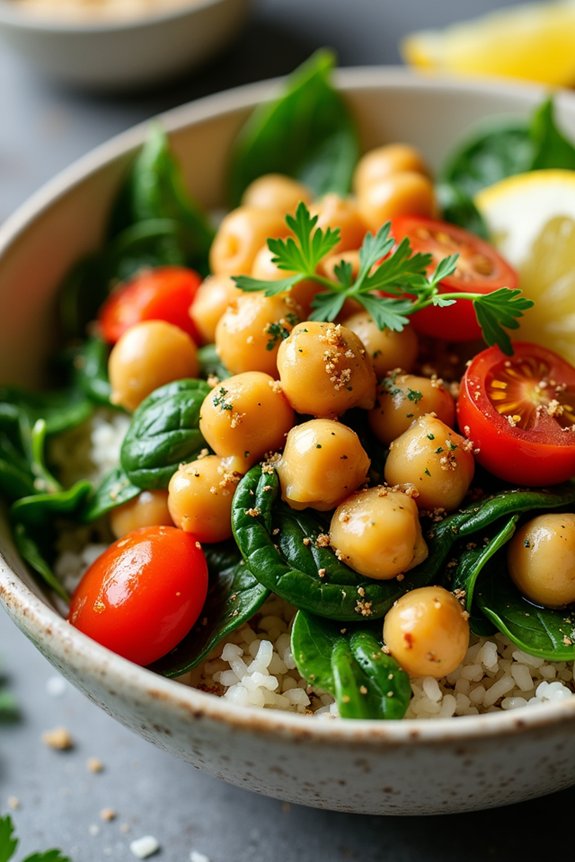 mediterranean chickpea rice bowl