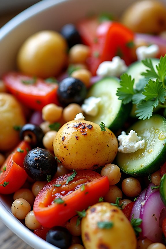 mediterranean potato chickpea bowl