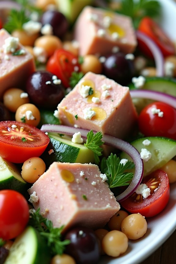 mediterranean tuna chickpea salad