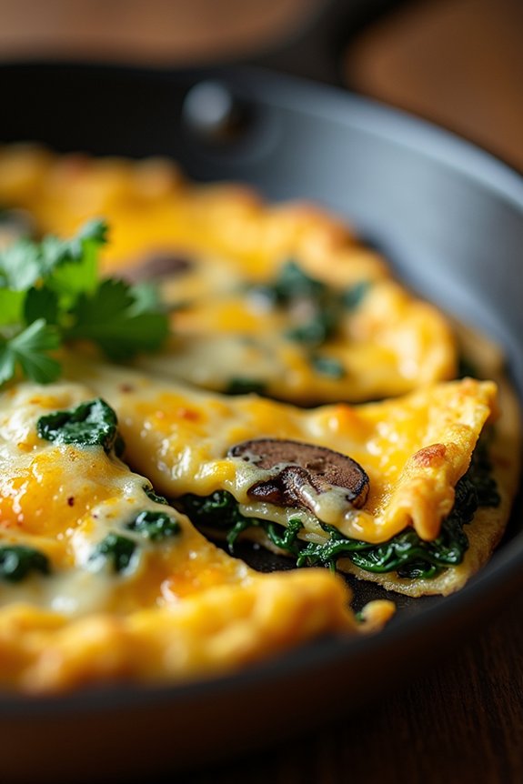 mushroom spinach protein omelette