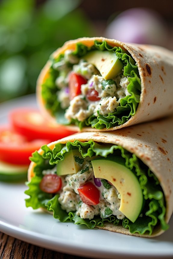 nutritious avocado tuna wraps
