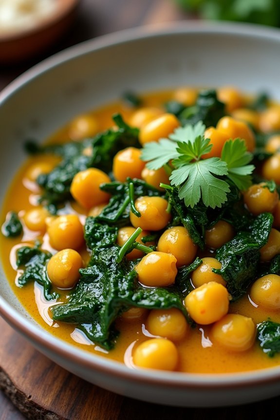 nutritious chickpea spinach curry