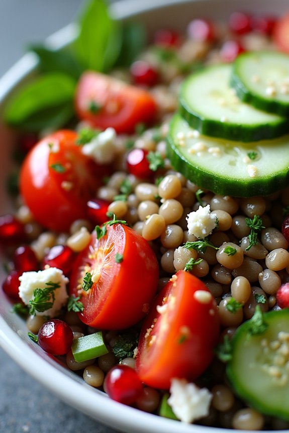 nutritious middle eastern lentil bowl