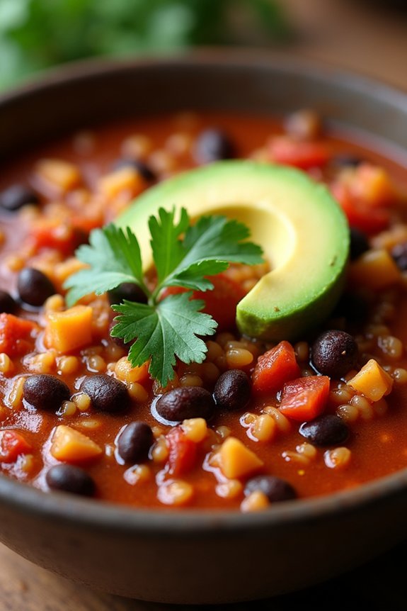 nutritious quinoa black bean chili