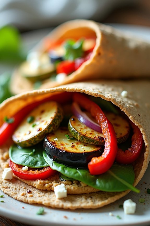nutritious roasted vegetable wraps