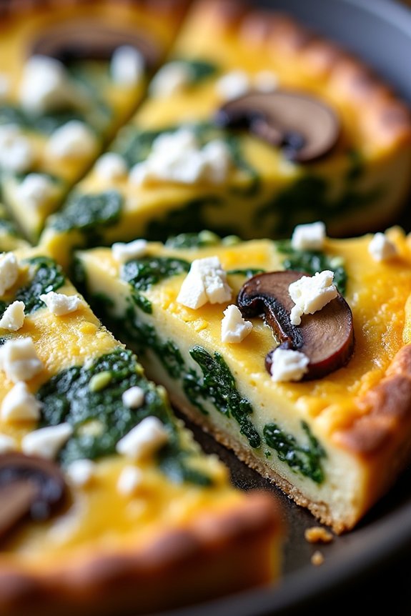 nutritious spinach mushroom frittata