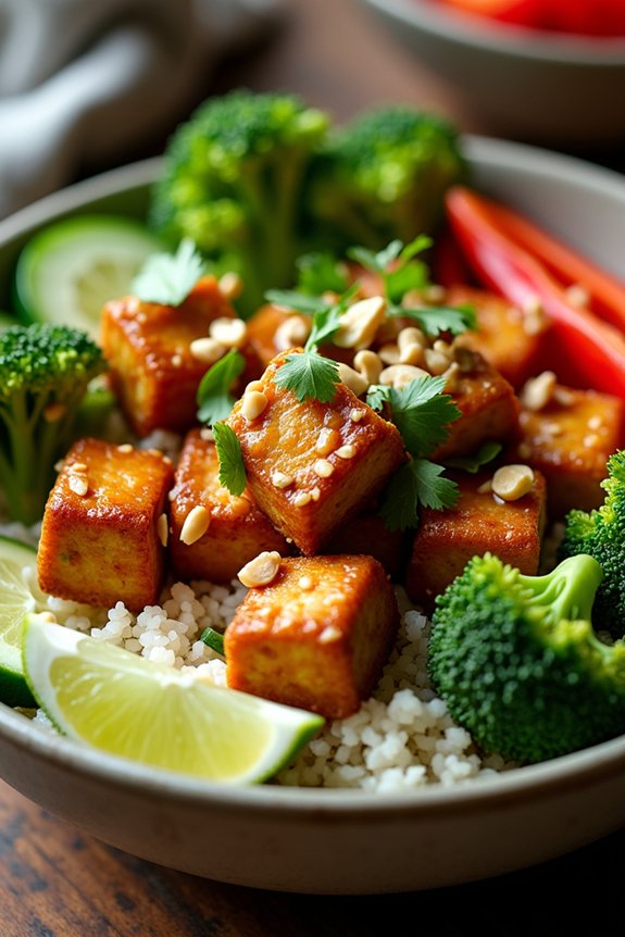 nutritious thai peanut tofu
