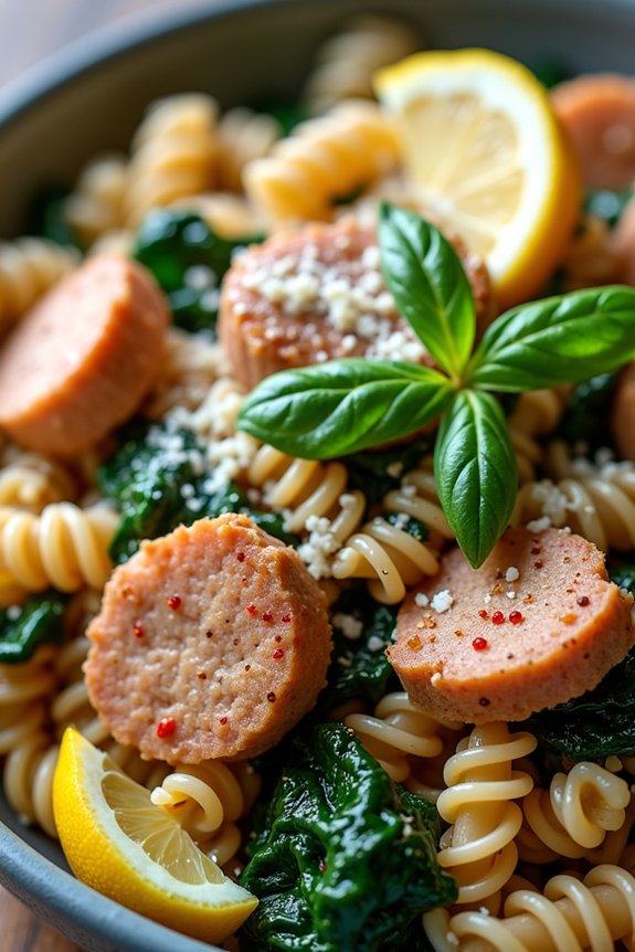 nutritious tuna spinach pasta