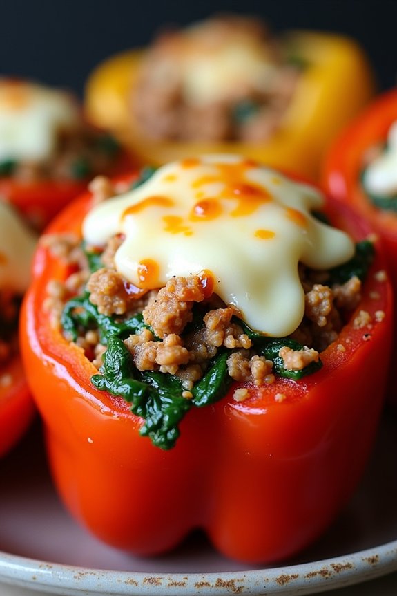 nutritious turkey spinach peppers