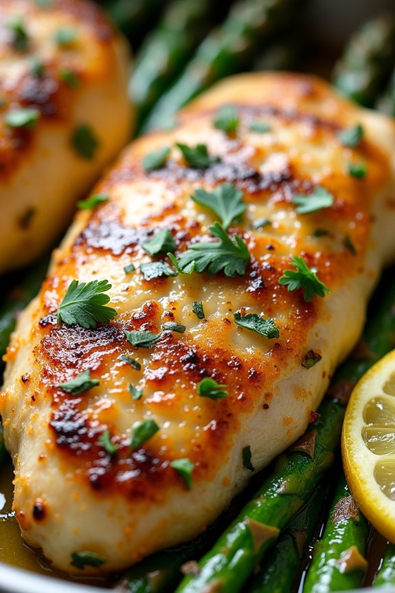 one pan chicken and asparagus