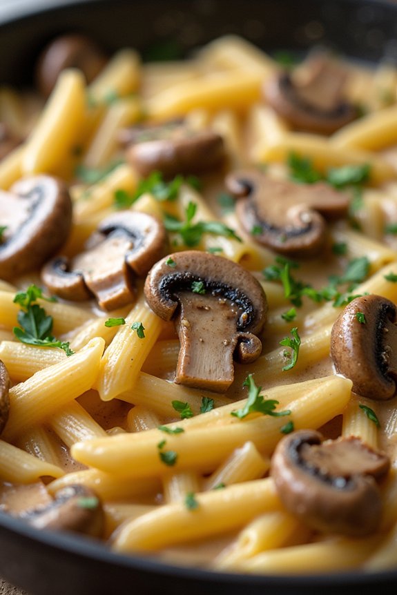 one pan creamy mushroom pasta
