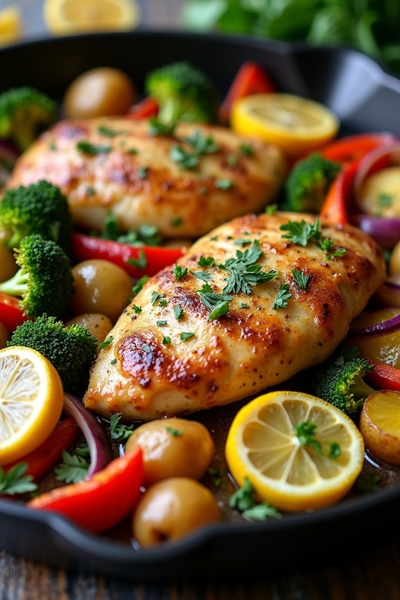 one pan lemon herb chicken