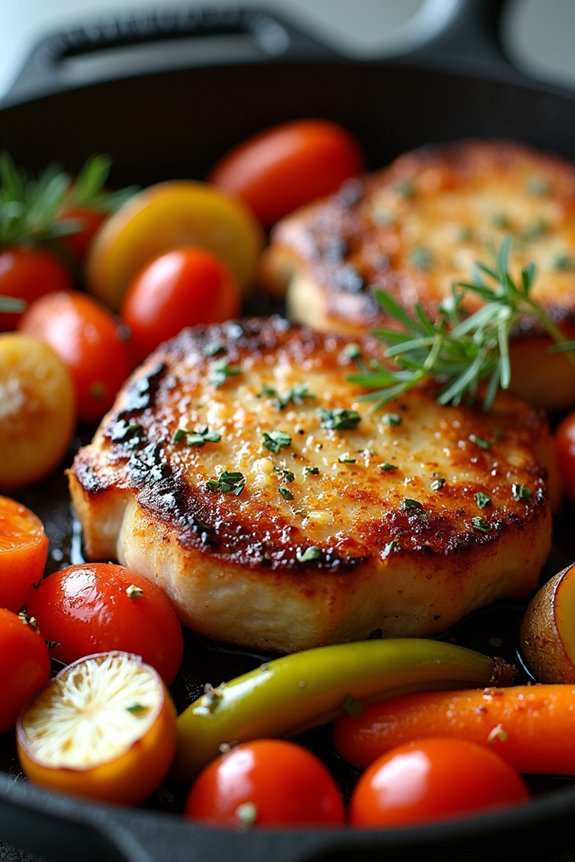 one pan pork chops dinner
