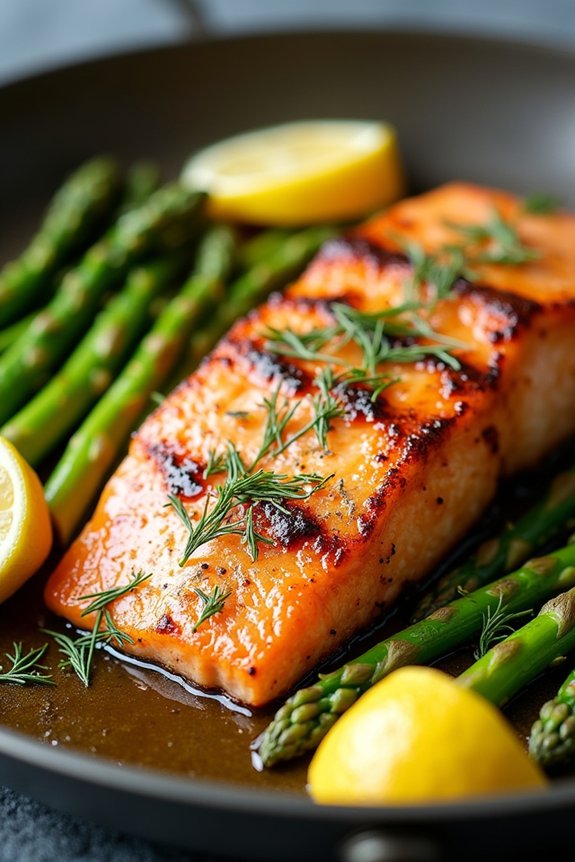 one pan salmon and asparagus