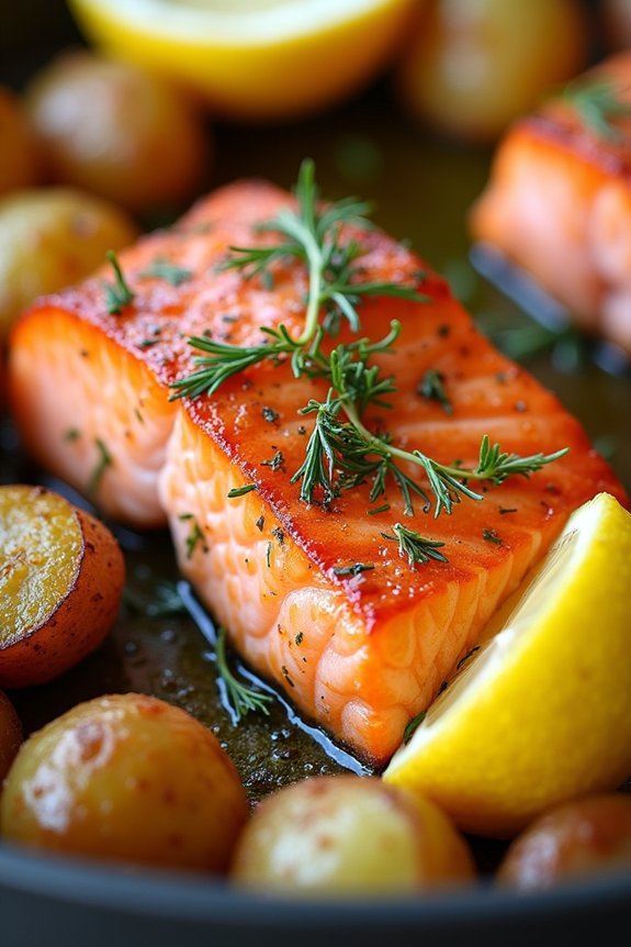 one pan salmon and potatoes
