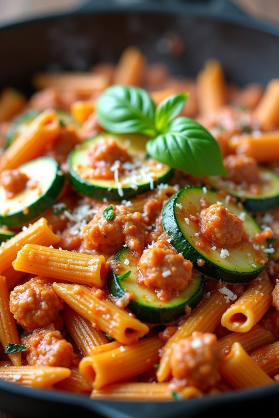 one pan turkey skillet pasta