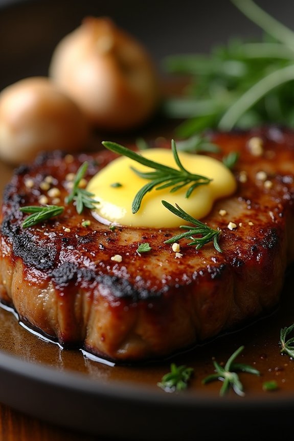 perfectly seared garlic butter steak