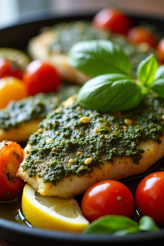 pesto crusted cod dinner