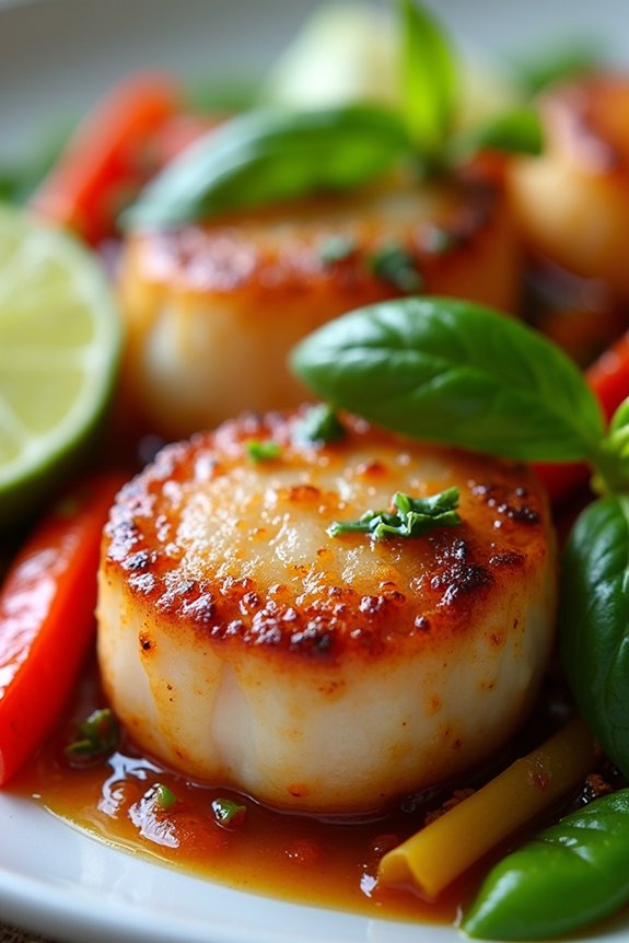 quick thai basil scallop stir fry