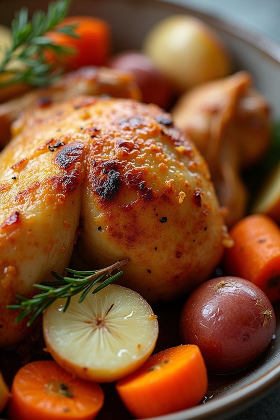 roast chicken with vegetables