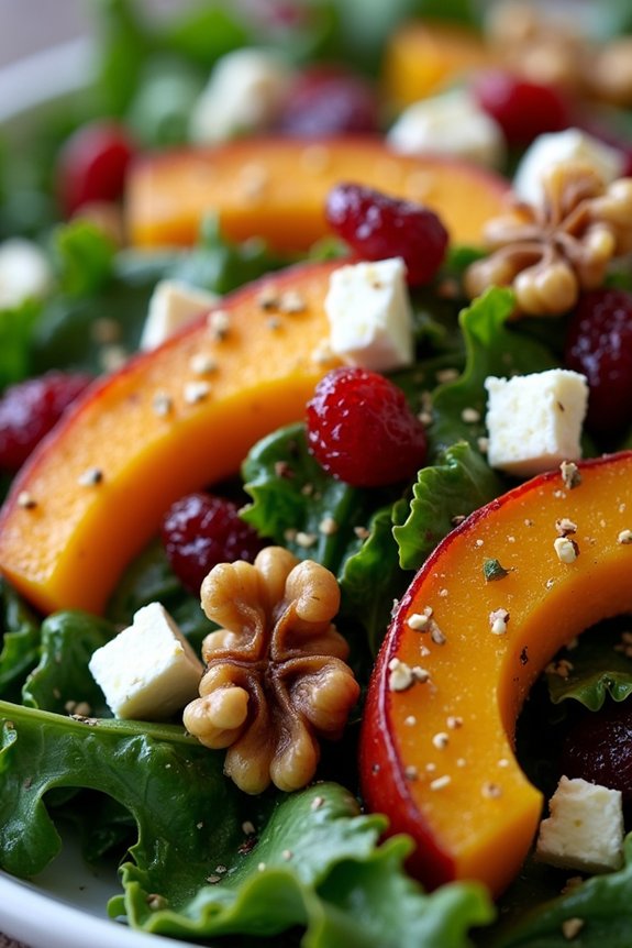 roasted squash kale salad
