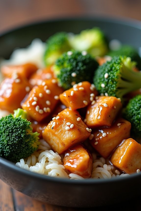 savory chicken and broccoli bowls