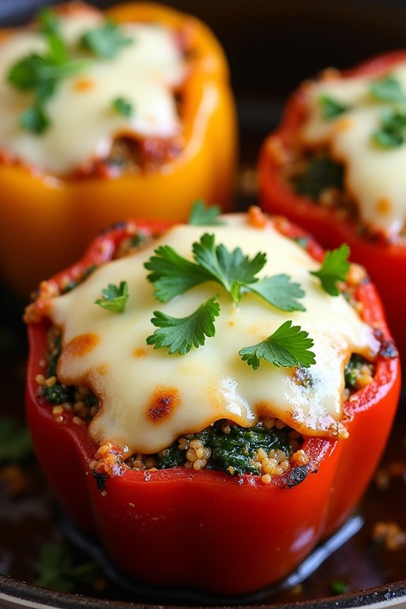 savory chicken stuffed peppers
