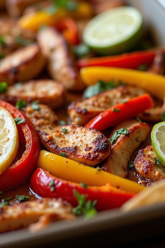 sheet pan chicken fajitas