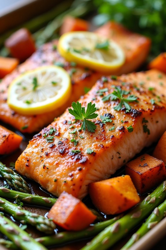sheet pan salmon dinner