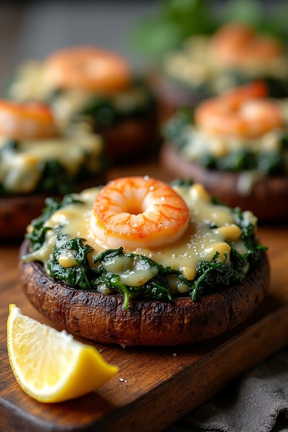 shrimp spinach stuffed mushrooms