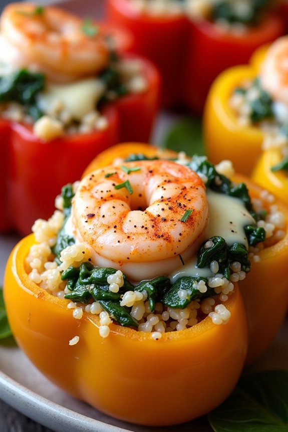 shrimp spinach stuffed peppers recipe