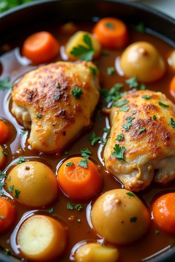 slow cooked chicken thigh stew