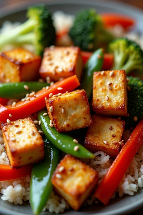 spicy tofu vegetable stir fry