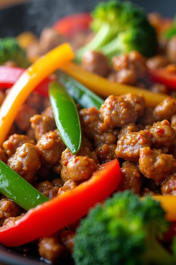 spicy turkey veggie stir fry