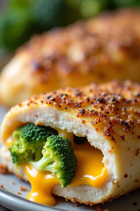stuffed chicken with broccoli
