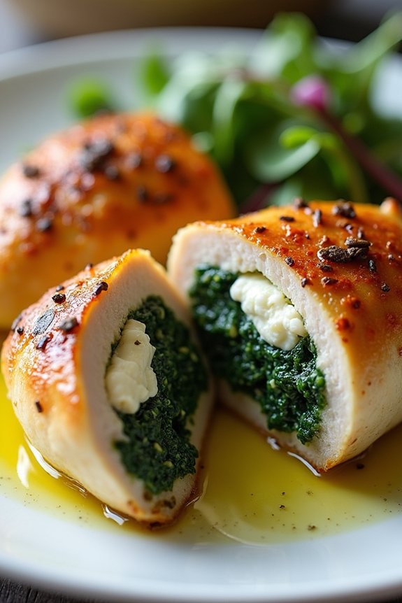 stuffed chicken with spinach