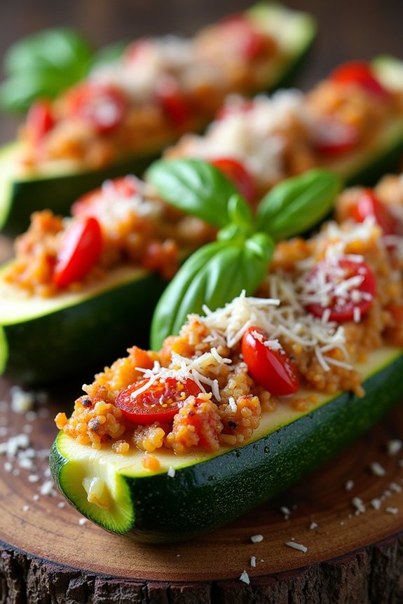 stuffed zucchini with flavorful filling