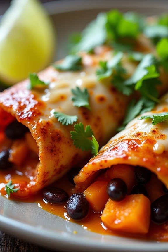 sweet potato black bean enchiladas
