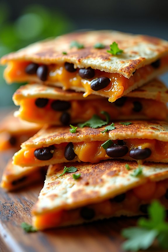 sweet potato black bean quesadillas