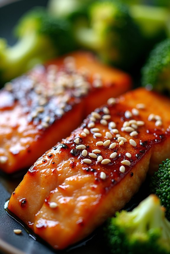 teriyaki salmon with broccoli
