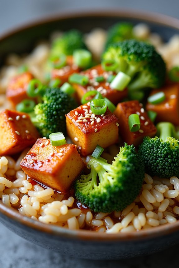 teriyaki tofu broccoli bowl