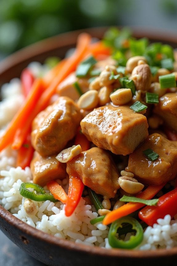 thai peanut chicken bowl