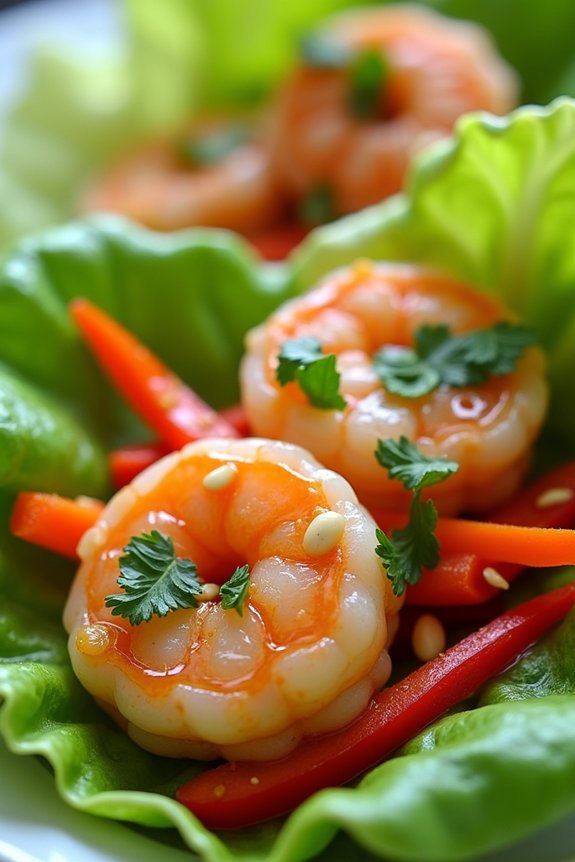 thai shrimp lettuce wraps delight