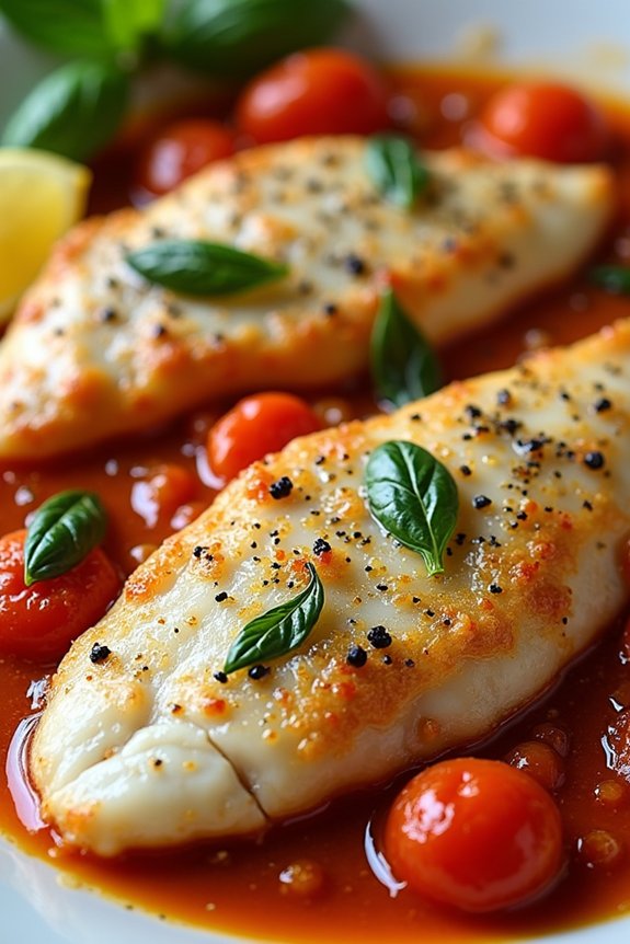 tilapia with tomato basil sauce