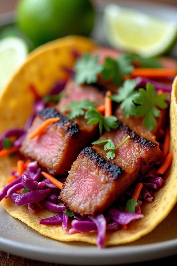 tuna tacos with cabbage slaw